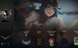Conta LOL lv276 89 Skins 1 Ultimate 15 lendarias 37 épicas