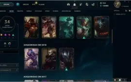 Conta com skin Kayle Juíza e muito mais (Plat IV)