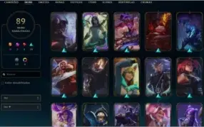 Conta de LoL Platina 4 com 89 skins