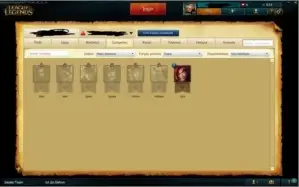 Conta Platina 5 125 campeões, 31 skins, 4 paginas de runa.