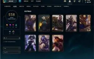 Conta Unranked com TODOS os champs e 338 Skins +8 Vitoriosas