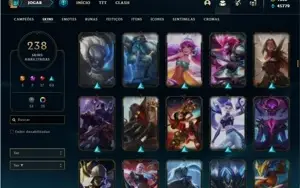 Conta Unranked com TODOS os champs e 338 Skins +8 Vitoriosas