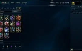 Conta lol Platina V mais 107 skins, quase todos os campeões.
