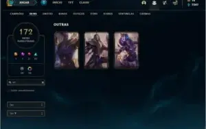 Conta ouro 1 com 150 champs, 172 skins ( MAIN TOP / JG )