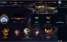 conta lol ouro com 15 skins
