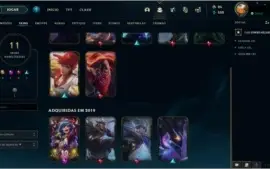 Conta De LOL Lv 47 Ouro 2 MMR PLATINA COM MUITA SKINS