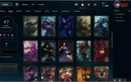 conta ouro 4, 47 skins, 116 campeões