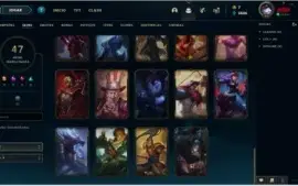 conta ouro 4, 47 skins, 116 campeões