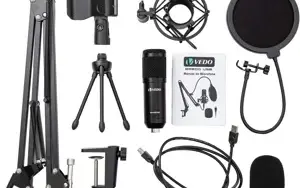 Kit Microfone VEDO Bm800USB Condensador Profissional (USADO)