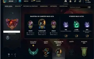 Conta platina 4 com TODOS os champs e 168 Skins + 665k de GP