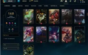 Conta platina 4 com TODOS os champs e 168 Skins + 665k de GP