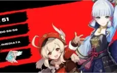 AR 51 Ayaka / Klee + Atlas / Qiqi e Pity Alto