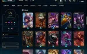 CONTA DE LOL NV 165,B1,59 SKINS,7 CROMAS MUITOS CHAMPS!!