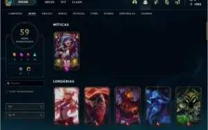 CONTA DE LOL NV 165,B1,59 SKINS,7 CROMAS MUITOS CHAMPS!!