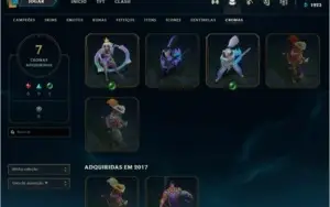 CONTA DE LOL NV 165,B1,59 SKINS,7 CROMAS MUITOS CHAMPS!!