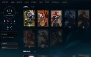 Conta LOL Platina 2 todos os campeões 159 skins