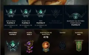 Conta LOL Platina 2 todos os campeões 159 skins