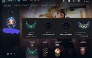 Conta LOL platina 1 s11 challenger