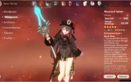 Conta Genshin Impact AR 47 Hu Tao, Diluc, C2 Keqing, SS