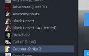 Steam com Destiny2, cs2, Dbz fighterz, xenoverse