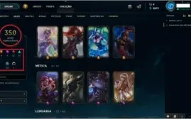 Conta LOL Gold IV com 350 Skins