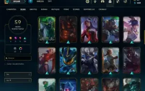 Conta Unranked com 85 Champs e 59 Skins
