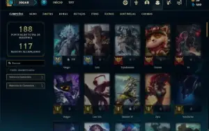 Conta Unranked com 85 Champs e 59 Skins
