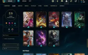 Conta Unranked com 85 Champs e 59 Skins