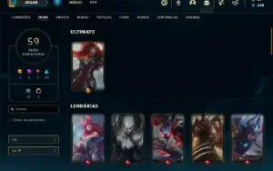 Conta Unranked com 85 Champs e 59 Skins