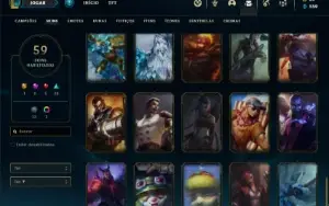 Conta Unranked com 85 Champs e 59 Skins