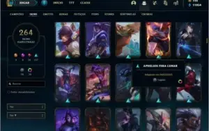 Conta platina 4 com 155 champs e 264 skins (8 Prestigios)