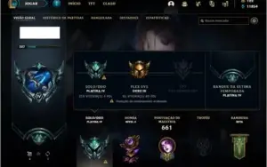 Conta platina 4 com 155 champs e 264 skins (8 Prestigios)