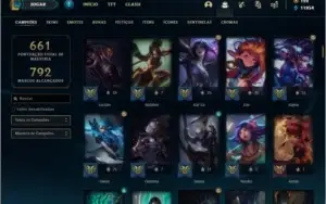 Conta platina 4 com 155 champs e 264 skins (8 Prestigios)
