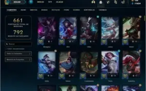 Conta platina 4 com 155 champs e 264 skins (8 Prestigios)