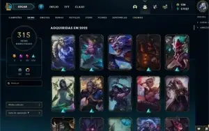 Conta Lv 358 com 315 skins e 111 Cromas - League of Legends