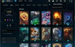 Conta de um único dono! com várias skins raras e LEVEL 100+