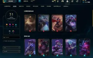 Unranked com 65 Champs e 31 Skins
