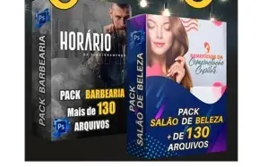 Combo Pack De Artes Salão De Beleza E Barbearia + Bônus-psd