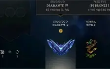 Conta smurf diamante 4, 62% winrate.