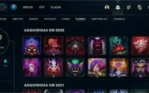 Conta LOL plat1 - 75pdl(decay) emotes de mestre + 266skins