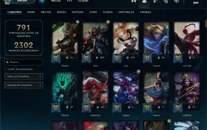 Conta LOL plat1 - 75pdl(decay) emotes de mestre + 266skins