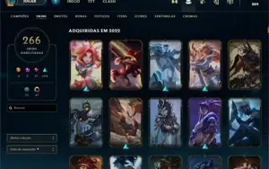 Conta LOL plat1 - 75pdl(decay) emotes de mestre + 266skins