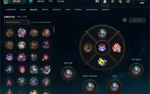 Conta LOL plat1 - 75pdl(decay) emotes de mestre + 266skins