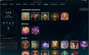 Conta de Lol Plat 2, 51 skins, Level 269 , 124 ícones