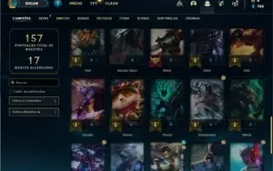 Conta ouro 1 com 41 Champs e 12 Skins + 1 Fragmento