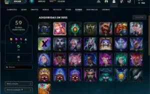 Conta ouro 1 com 41 Champs e 12 Skins + 1 Fragmento