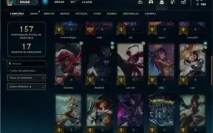 Conta ouro 1 com 41 Champs e 12 Skins + 1 Fragmento