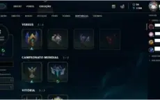 Vendo conta LoL - Diamante 5 -Todos os Campeões - 289 Skins