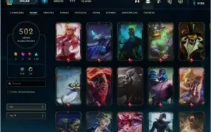Conta lol Ouro 2 com 502 skins e todos os campeoes
