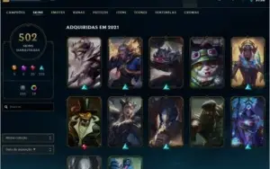 Conta lol Ouro 2 com 502 skins e todos os campeoes